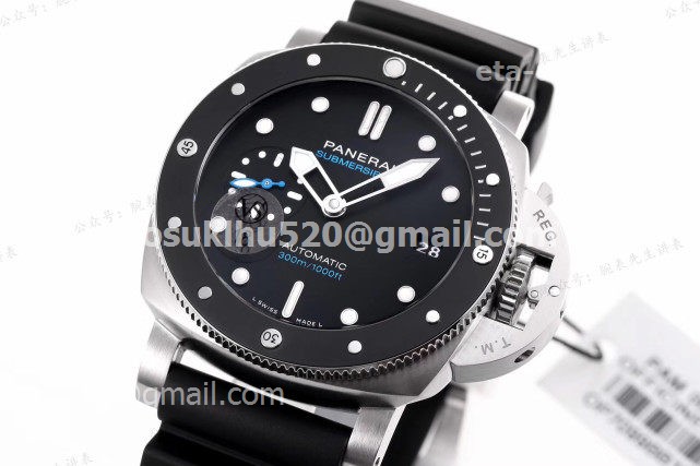 Panerai Submersible Pam683 Stahl und Keramiklünette gummiband